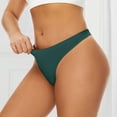 thumbnail image 2 of Swuxness Women's Low Waist Seamless Thong Briefs, Panties for Women, Women's Solid Color Ice Silk Comfortable Breathable Soft Stretch Thong Panties Green, S, 2 of 5