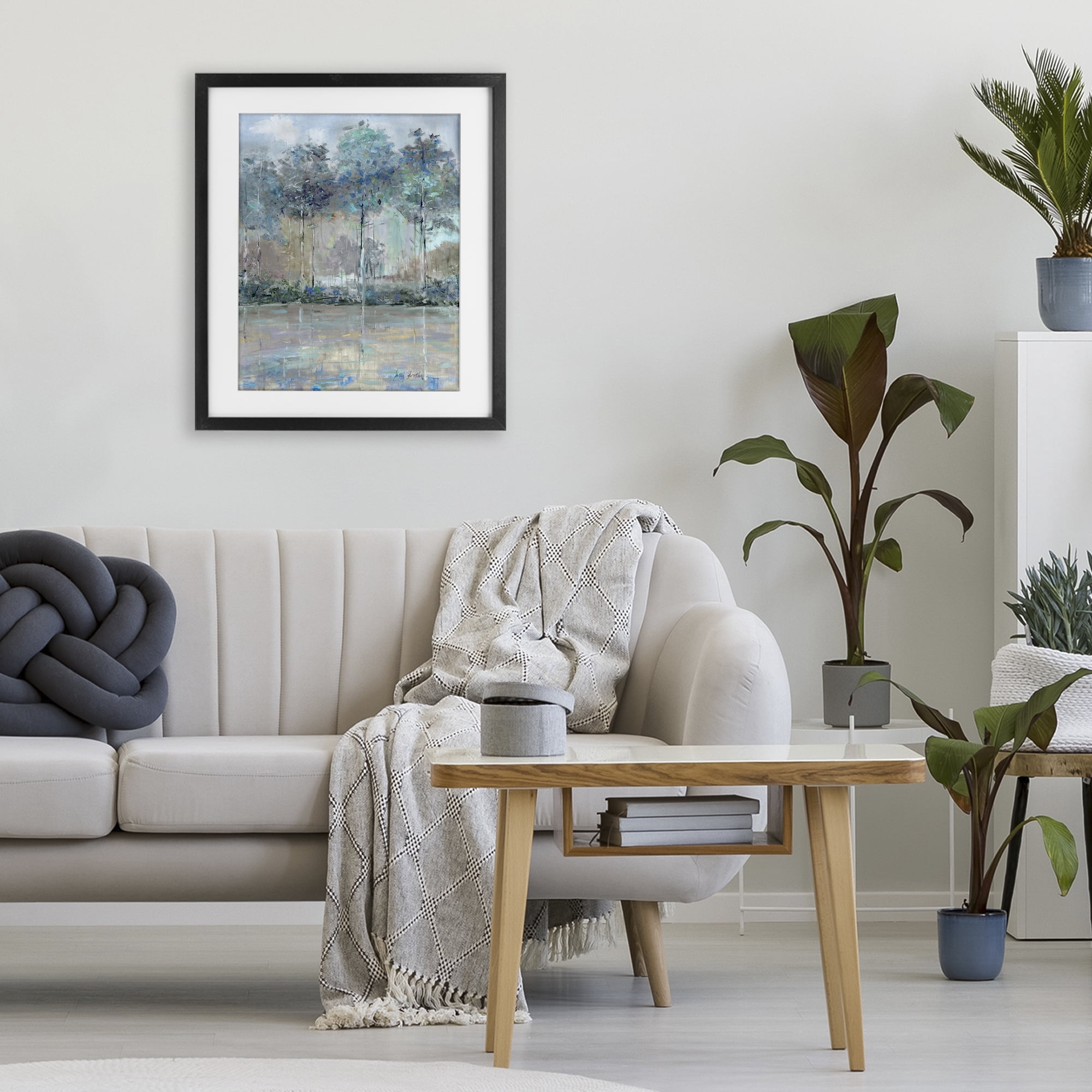 Stupell Industries Subdued Expression of Trees Black Framed Print Under Glass, design by Sally Swatland