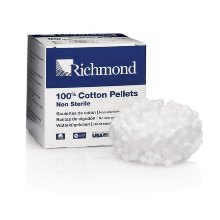 Richmond Dental & Medical 100108 Cotton Pellets, Size 3 (5/32" diameter)