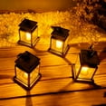 thumbnail image 3 of MEHOOM 4 Pack Outdoor Solar Lanterns Colorful, LED Fairy Lights Hanging Decorative Garden Lights, Waterproof Solar Powered Lights for Patio, Yard, Balcony, Christmas Decorations Outdoor, 3 of 10