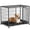 Black, variant on TIME RAY 48 inch Wire Heavy Duty Dog Crate Cage for inside Large Dogs with RemovableTray, Double Door, Extra Large XXL XL for Yard Indoor Outdoor