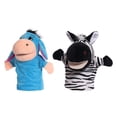 thumbnail image 4 of Marionetas de peluche de animales de zoológico, marionetas para niños, lindos juguetes educativos de simulación con boca móvil, juguetes educativos burro cebra, 4 of 10