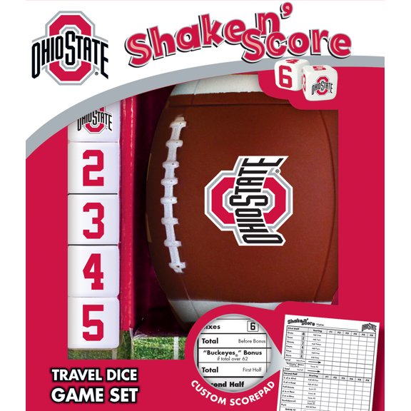 MasterPieces Officially Licensed NCAA Ohio State Buckeyes Shake N' Score Dice Game for Age 6 and Up