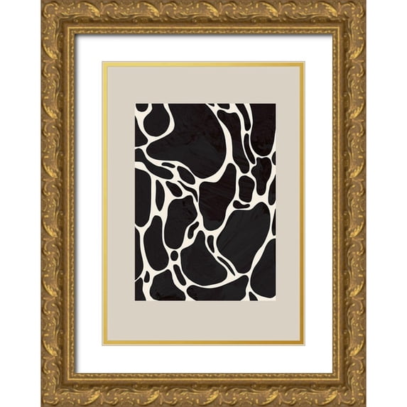 Artographie Studio 11x14 Gold Ornate Wood Framed with Double Matting Museum Art Print Titled - Giraffe Sand