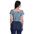 thumbnail image 4 of Moomaya Boat Neck Zipper Top Short Sleeve Viscose Jersey Crop Tops For Women, 4 of 5
