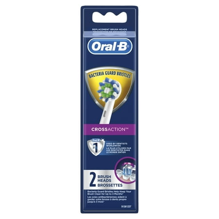 - Oral-B CrossAction Electric Toothbrush Replacement Brush Heads, 2 Count