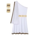 thumbnail image 5 of iixpin Mens Ancient Greek Toga Costume Roman Toga Caesar Dress Up Halloween Cosplay Outfits White S, 5 of 7