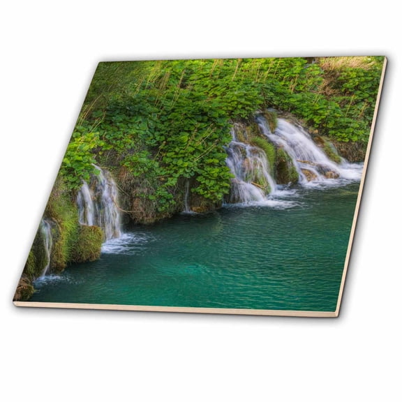 3dRose, Waterfall, Plitvice Lakes National Park, Croatia - EU32 AJE0009 - Adam Jones, 6 Inch Ceramic Tile