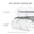 thumbnail image 6 of Noble Linens Light Gray Botany Floral Reversible 3-Piece Duvet Cover Set, Full/Queen, 6 of 13