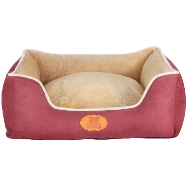 Pet Nest Sofa, Warm in Winter, Removable and Washable, Machine Washable, Suitable for Small, Medium, Large Pets, Pet Supplies to Keep Warm (Color : Red, Size : S)