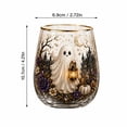 thumbnail image 4 of Halloween Glassware, Halloween Drinking Glasses, Halloween Icon Glasses, Halloween Decor, 4.5X3 in Spooky Cute Ghost Pattern Stemless Glass Cup for Indoor Party, Daily Beverage, 4 of 7