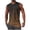 Brown, variant on Mens Sleeveless Gradient Top Smooth Ombre Design Crew Neck Breathable Fabric Athletic Silhouette for Gym Training Green M