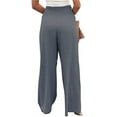 thumbnail image 3 of utcoco women's wide leg pants casual elastic waist loose linen trousers, 3 of 4