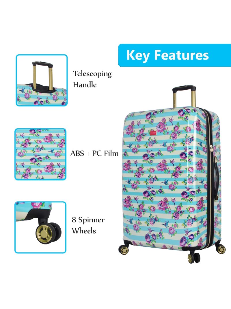 Betsey Johnson 26 Inch Checked Luggage Collection - Expandable