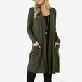 thumbnail image 2 of Odeerbi Clearance Jackets For Women Trendy Long Sleeve Solid Cardigan Autumn Casual Coat Blouse Top, Army Green, 2 of 6