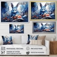 thumbnail image 4 of Designart "Winter Solitude Blue Rabbit" Animals Framed Wall Art Decor - Modern Farmhouse Blue Rabbit Bedroom Framed Canvas Wall Art, 4 of 6
