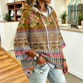 thumbnail image 4 of Hoodies for Women Oversized 3/4 Sleeve Hooded Pullover Sweatshirt Loose Relaxed Fit Casual Fall Outfits, 4 of 6