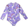 thumbnail image 2 of BULLPIANO Girls Long Sleeve Swimsuit One Piece Rash Guard Swimwear Quick Dry Kids Bathing Suits for Girls, Size 7-8 Years, 2 of 8