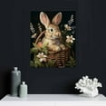 thumbnail image 5 of ARISTURING Animal Canvas Art, Rabbit Is Sitting In Basket Of Wild Flowers Picture, Decoration Easter Poster Watercolor Painting Farmhouse Canvas Wall Art Bedroom Home Living Room, 5 of 5