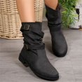 thumbnail image 5 of YOUYEDIAN Boots for Women Versatile Mid Top Loose Fashion Low Heel Comfy Boots Casual Walking Outdoor Non Slip Round Toe Shoes, 5 of 5
