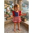 thumbnail image 3 of BemeyourBBs Newborn Baby Girl 4th of July Outfit Patriot Independent Day Clothes Summer Romper Dress Stars Stripes Print Ruffle Sleeves Bodysuit Dress Playsuit Baby Girl Fourth of July Outfit, 3 of 9