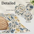 thumbnail image 6 of Vintage Blue Yellow Standard Size Pillow Cover, Pillowcase Protectors with Zipper, Breathable Decorative Throw Pillow Case Cover, Spring Enchanted Garden Florals Pillow Shams for Couch Sofa 20x26Inch, 6 of 8
