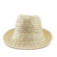 thumbnail image 5 of Men Hand‑Woven Paper Straw Fedora Hat Hollow Knit Sun Hat Wide Brim Breathable Outdoor Beach Travel Vacation Sun‑Shade Head‑Accessory for Adults, 5 of 7