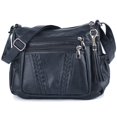 thumbnail image 1 of ELDA Bolsos cruzados para mujer, de piel sintética suave, bolso de hombro con múltiples bolsillos, Negro -, M, 1 of 5