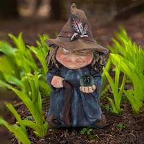 Halloween Decor - Plastic Decorative Ornaments - Resin Decorations - Halloween Polyresin Garden Gnome for Witch Lawn Ornaments Indoor/Outdoor Decor