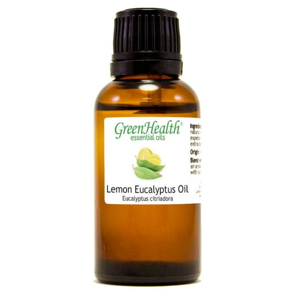 Lemon Eucalyptus Essential Oil - 1 fl oz (30 ml) Glass Bottle w/ Euro Dropper - 100% Pure Essential Oil by GreenHealth