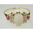 thumbnail image 6 of LBG 10k Yellow Gold Real Genuine Opal, Pink Tourmaline & Simulated CZ Womens Band Ring - Size 12, 6 of 6