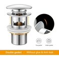 thumbnail image 4 of Bathroom Drain, Pop Up Sink Drain, Chrome, Silver, 4 of 6