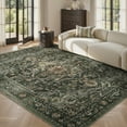 thumbnail image 2 of SIXHOME 5'x7' Eastern Classic Area Rug Washable Distressed Carpet Vintage Medallion Rugs for Living Room Bedroom Kitchen Dining Room Retro Neutral Home Decor Green, 2 of 7