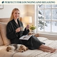 thumbnail image 6 of PAVILIA Black Women Robe Fleece Plush Soft, Fluffy Fuzzy Cozy Warm Lightweight Bathrobe, Shower Spa House Long Robe for Women, L/XL, 6 of 9