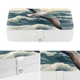 thumbnail image 4 of Seagull Earring Organizer Jewelry Box Necklace Organizer PU Leather with Removable Compartment Portable, 4 of 6