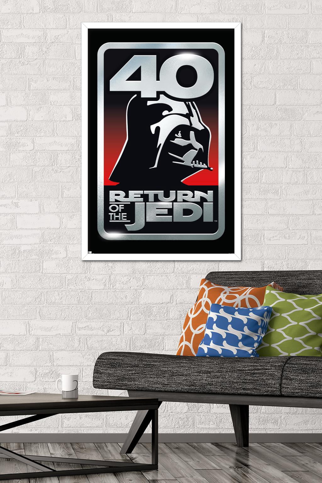 Star Wars: Return of the Jedi - 40th Vader Logo Wall Poster, 22.375" x 34" Framed