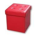 thumbnail image 1 of ITY International - Pouf Pliant avec Rangement, 15"x15"x15 Pouces, Rouge, 1 of 2
