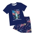 thumbnail image 7 of mgoYE Girls Boy's 4th of July Independence Day Shorts Set Summer 1776 USA America Memorial Day Graphic Shorts Set 250th Anniversary Gifts USA Shorts Set(Dark Blue,4-5 Years), 7 of 7