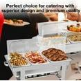 thumbnail image 7 of Chafing Dish Buffet Set with Roll Top Plastic Cover, Stainless Steel 8 QT Rectangular Chafers and Buffet Warmers Set w/3 Third Size Food Pan, Water Pan, Fuel Can for Catering Event Party, 7 of 7