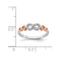 thumbnail image 2 of 14K White and Rose Pink Gold Infinity Ring with Diamond Accents, 2 of 4