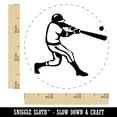 thumbnail image 2 of Baseball Player Batter Hitting Ball Self-Inking Rubber Stamp Ink Stamper - Black Ink - Small 3/4 Inch, 2 of 7