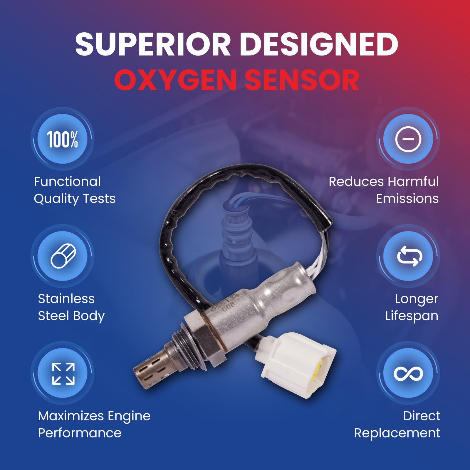 MOCA AUTOPARTS 234-4545 Oxygen Sensor Fit for 2017-2024 Chrysler Pacifica 3.6L & 2014-2023 Jeep Cherokee 2.4L & 2015-2022 Ram ProMaster City 2.4L