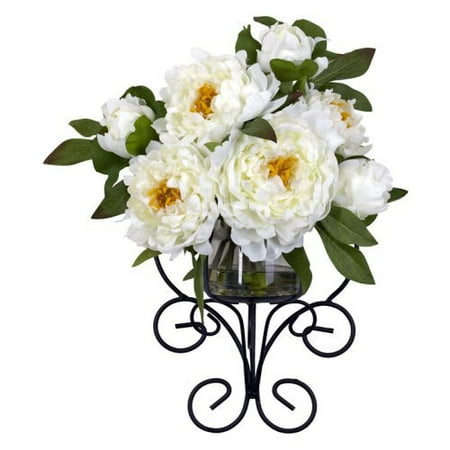 Peony Wall Sconce Silk Flower Arrangement