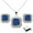 Blue, variant on Cate & Chloe Norah 18k White Gold Plated Silver Jewelry Set with Simulated Diamonds Gift for Women