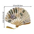 thumbnail image 2 of Slccxzc Folding Hand Fan Chinese Vintage Style Bamboo Silk Fan with Tassel, 2 of 7