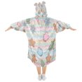 thumbnail image 2 of Wearable Blanket with Sleeves and Pocket Oversized Hooded Sweatshirt 3-14 YR Pastel Christmas-themed S, 2 of 7