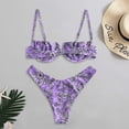 thumbnail image 5 of BONIXOOM Swimsuit Women Tankini No Closure Printed Bikinis Bikini Summer Swimwears on Clearance Purple Size 6, 5 of 9