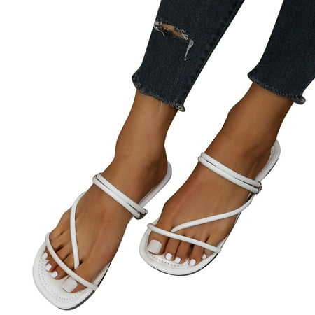 

Cathalem Ladies Shoes Summer Casual Sandals Bow Pointed Toe Stiletto Sandals Lime Sandals for Women White 7.5