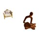 thumbnail image 5 of Modelo De Sofá De Madera En Miniatura Y Figura Humana, Estatua De Pensador Abstracto, Decoraciones Para Casa De Muñecas, Manualidades De Bricolaje, Muebles De Simulación, Juguete, Colección, 5 of 8