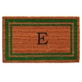 thumbnail image 1 of Calloway Mills 153011830E 18 x 30 in. Green Border Monogram Rectangular Doormat, Natural - Letter E, 1 of 1